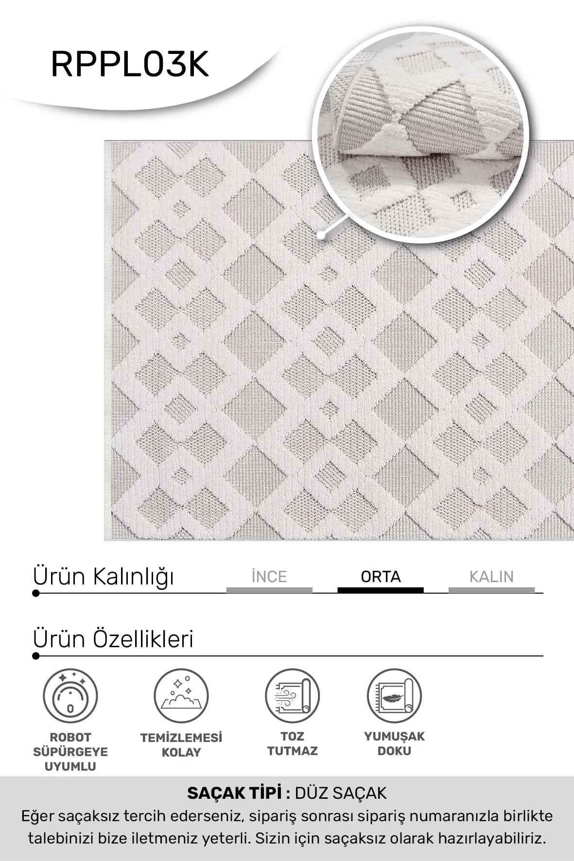 YoudayHomeCollection MASAL Model Oturma Odası Halısı · EBAT: 80X100