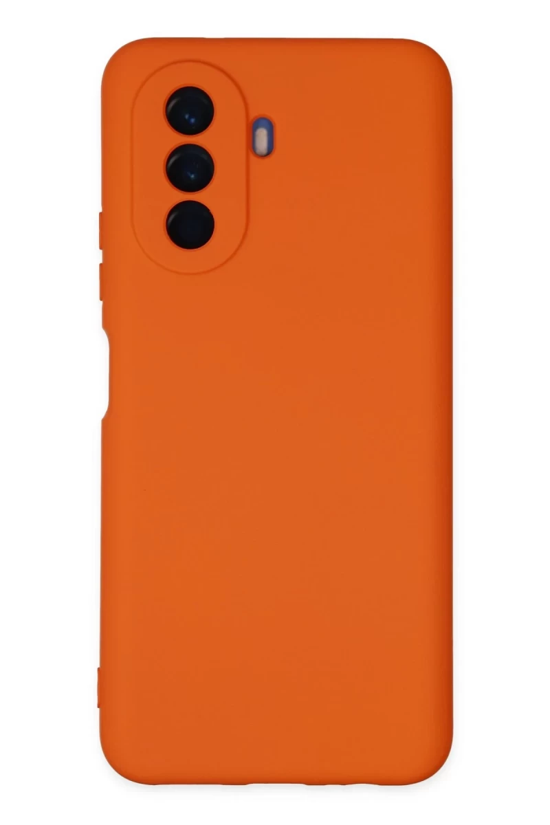 Huawei Nova Y70 Uyumlu Kılıf Nano içi Kadife Silikon - Turuncu