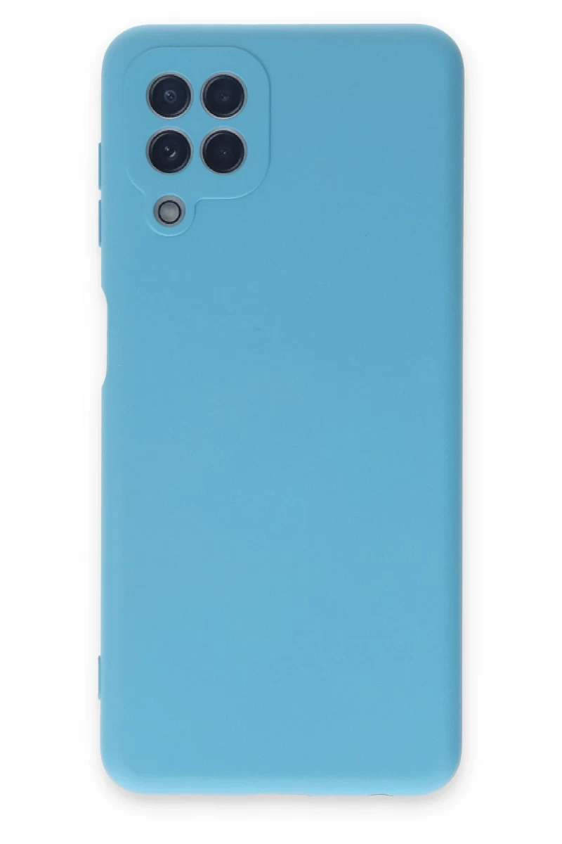 Samsung Galaxy A22 Uyumlu Kılıf Nano içi Kadife Silikon - Mavi
