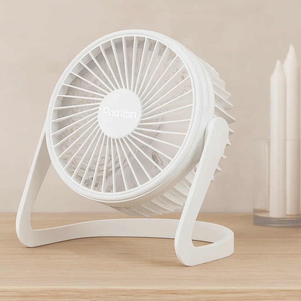 USB Şarjlı Masaüstü Fan 14.5x14.1 cm PVC Gövde