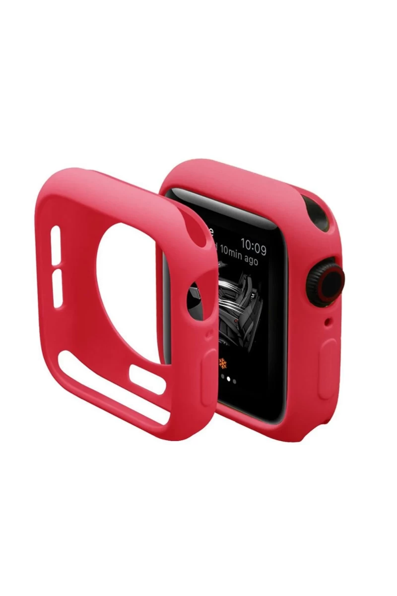 Apple Watch 42mm Uyumlu Silikon Alt Kasa - Kırmızı