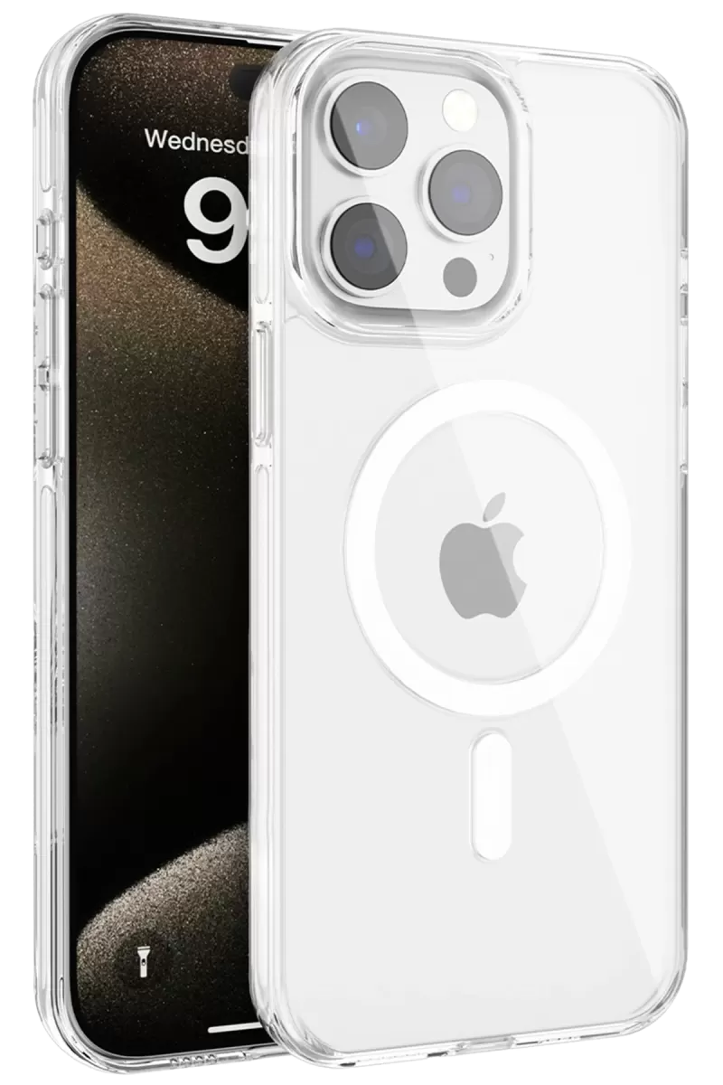 Joko Apple iPhone 15 Pro Uyumlu Gleam PC Sert Magsafe Kılıf - Şeffaf