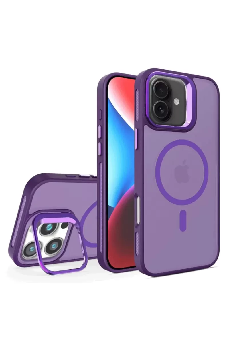 Joko Apple iPhone 16 Plus Uyumlu Flet Lens Magsafe Kapak - Derin Mor