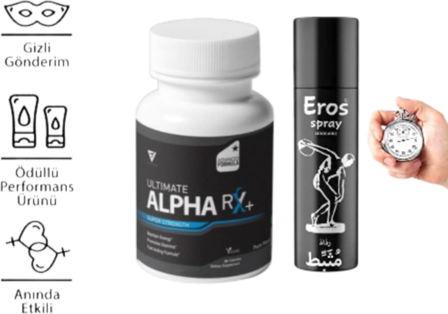 Alpha Rx+ Ultimate Erkeklere Özel 30lu + Erkeklere Özel Sprey 20 ml