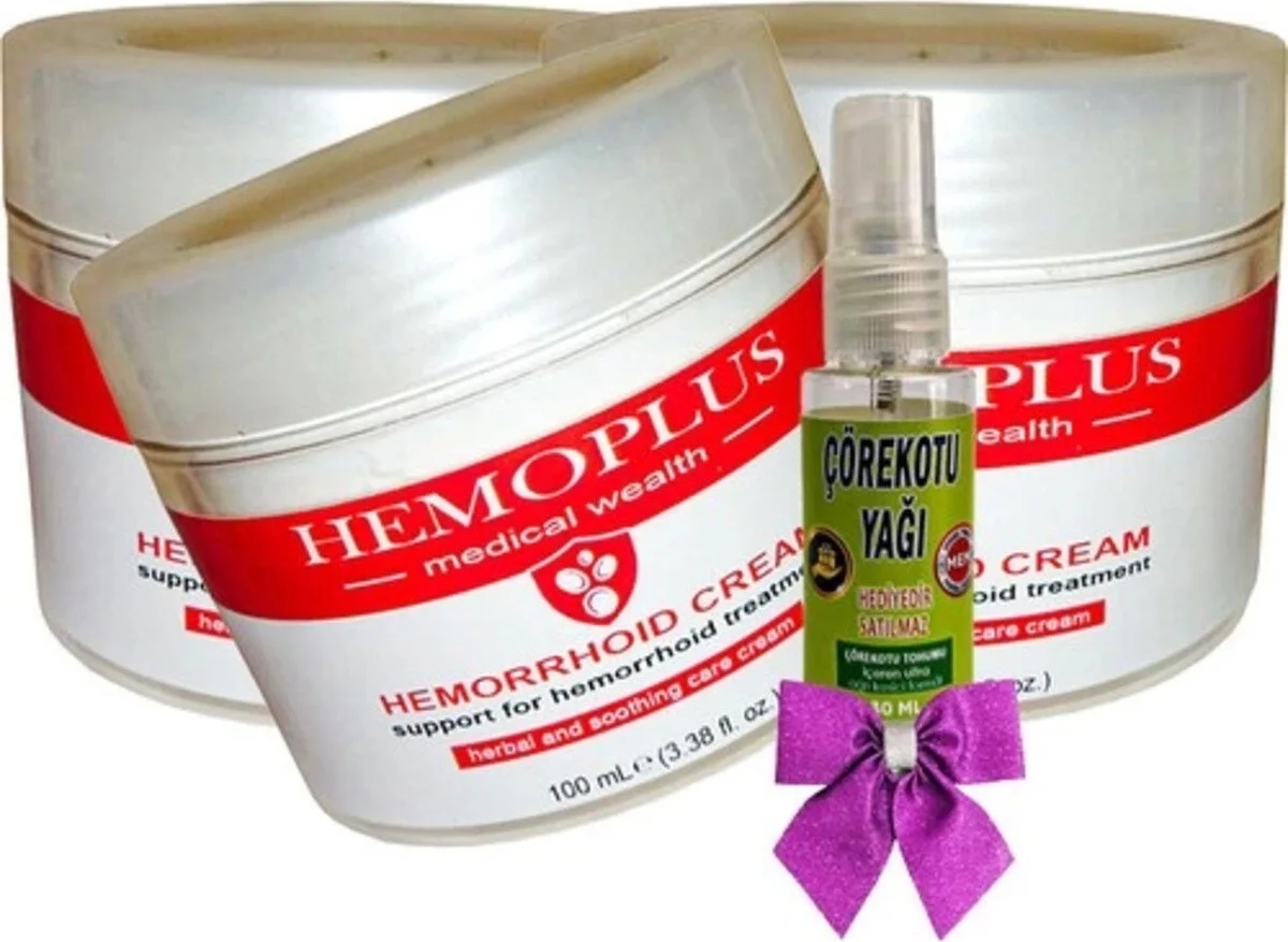 Süper Hemoplus Bakım Kremi 100 ml x 3 Adet + Çörek Otu Yağı 30 ml