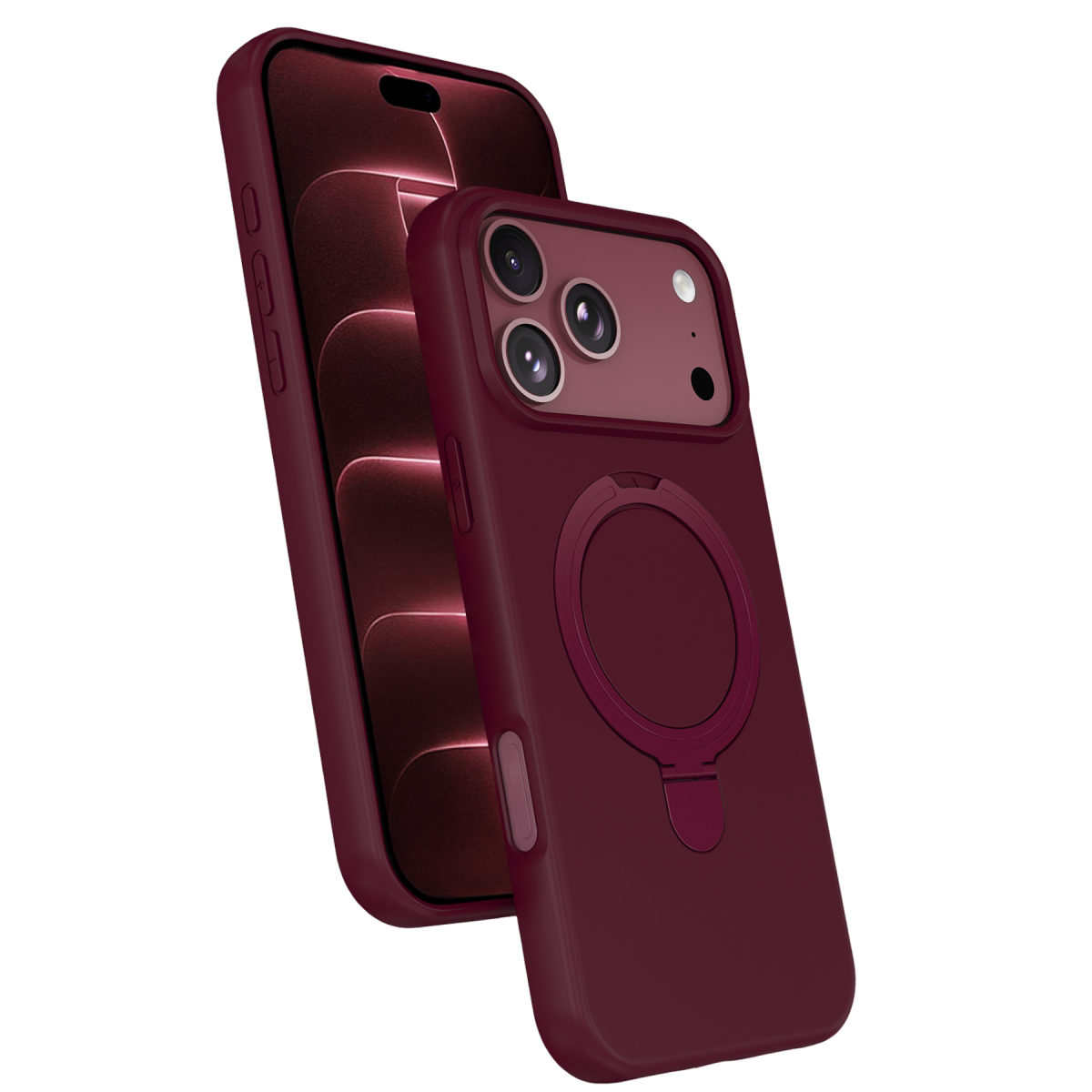 Apple iPhone 18 Pro Max Uyumlu Regal Magsafe Standlı Kapak - Bordo