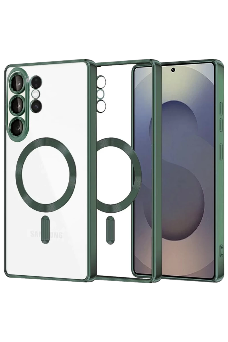 Samsung Galaxy S26 Ultra Uyumlu Kross Magneticsafe Kapak - Koyu Yeşil