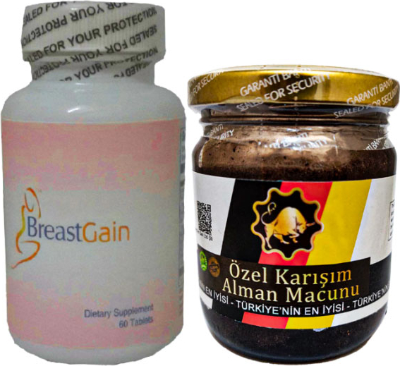Breastgain Kadın Göğüsbakım 60 Lı + Erkeklere Özel Katılığa Alaman Macunu 240 gr