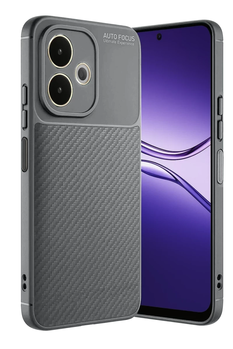 Oppo A5 Pro 4G Uyumlu Kılıf Auto Focus Karbon Kapak - Gri