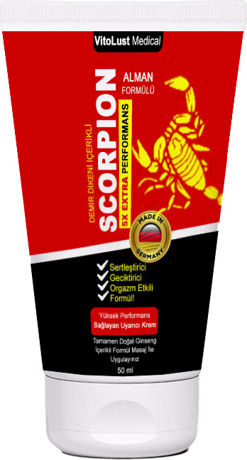 Scorpion Cream Erkeklere  Şekillendirici: 2 Adet Maximum Sertleşmeye Gecikmeye & Orgazmınızı Etkilemeye Krem 50 ml