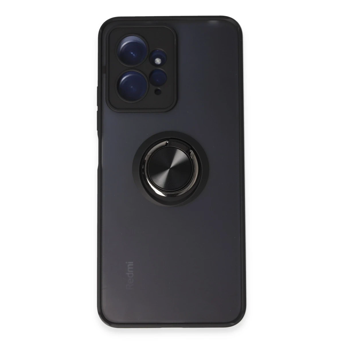 Xiaomi Redmi Note 12 4G Kılıf Montreal Yüzüklü Silikon Kapak - Siyah