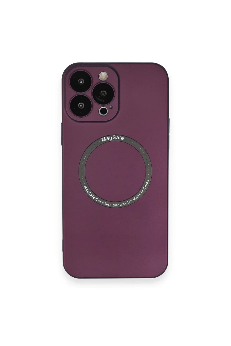 Apple iPhone 14 Pro Uyumlu Kılıf Jack Magneticsafe Lens Silikon - Mürdüm