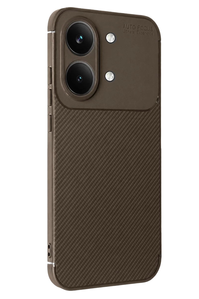Xiaomi Poco X8 Pro Max Uyumlu Auto Focus Karbon Kapak - Kahverengi
