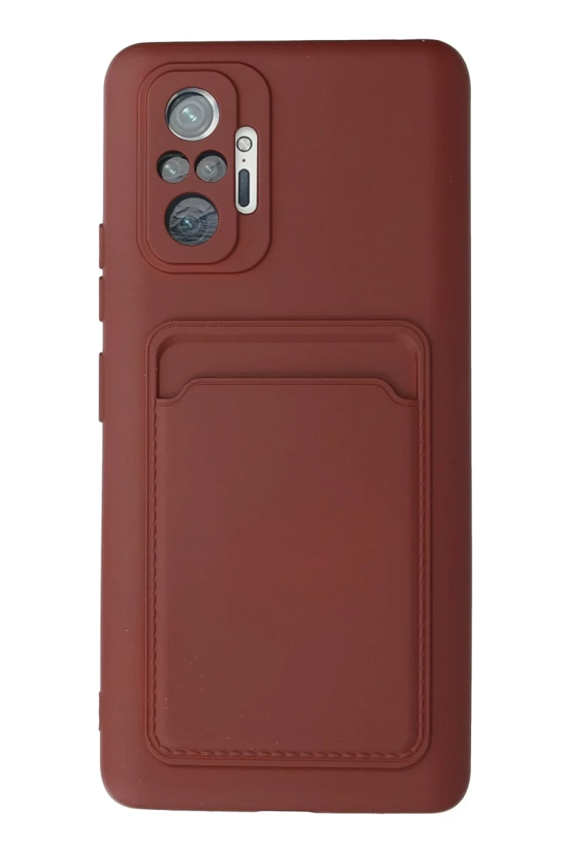 Xiaomi Redmi Note 10 Pro Uyumlu Kılıf Kelvin Kartvizitli Silikon - Bordo