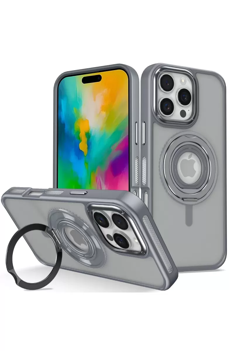 Joko Apple iPhone 16 Pro Uyumlu Banza Magsafe Standlı Kapak - Titan Gri