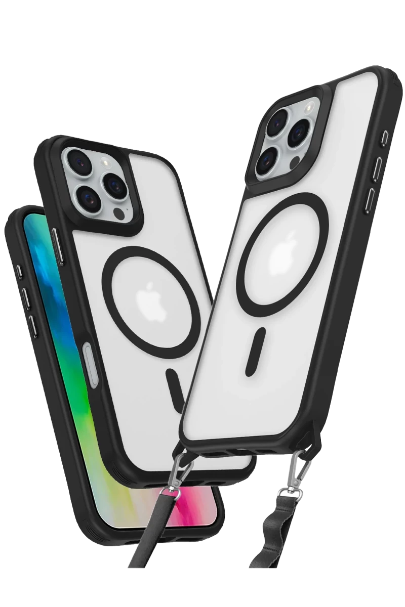 Apple iPhone 16 Pro Uyumlu Kılıf Enka Magsafe Silikon Kılıf - Siyah