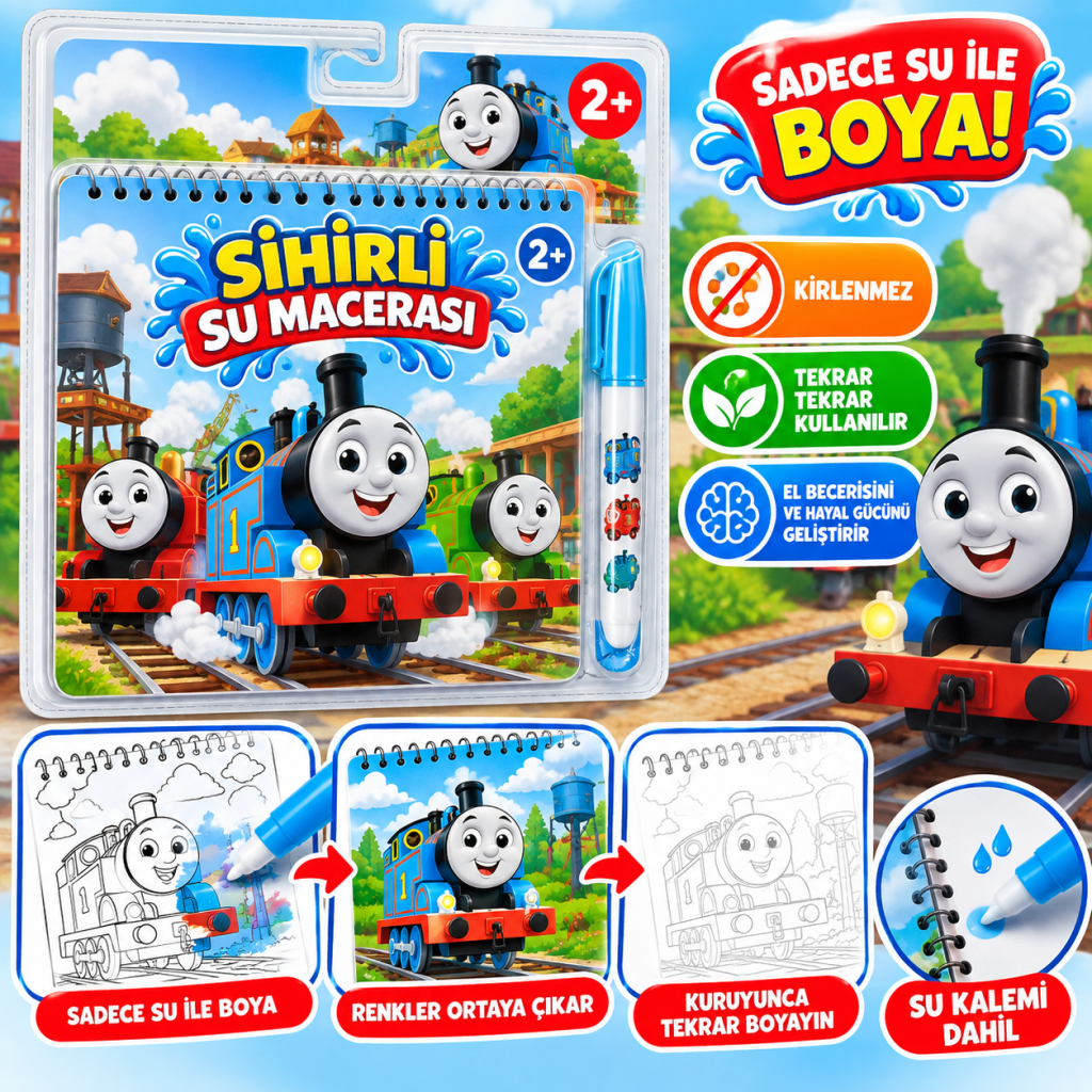 BK0014 SİHİRLİ BOYAMA KİTABI THOMAS