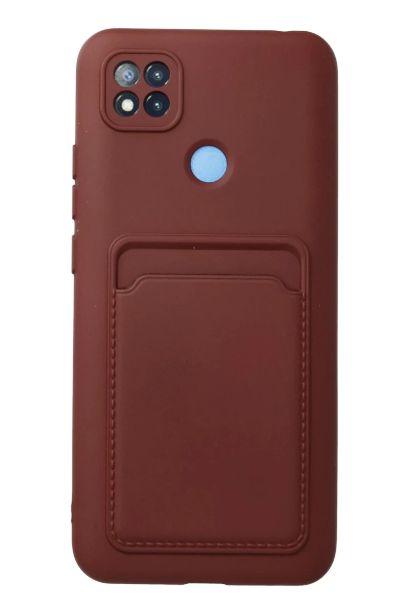 Xiaomi Redmi 9C Uyumlu Kılıf Kelvin Kartvizitli Silikon - Bordo