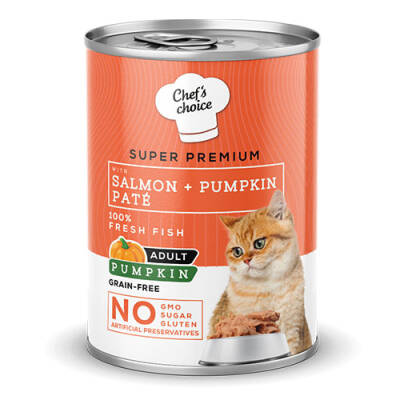 Pumpkin Pate Somonlu Balkabaklı Tahılsız Yetişkin Kedi Konservesi 400 Gr