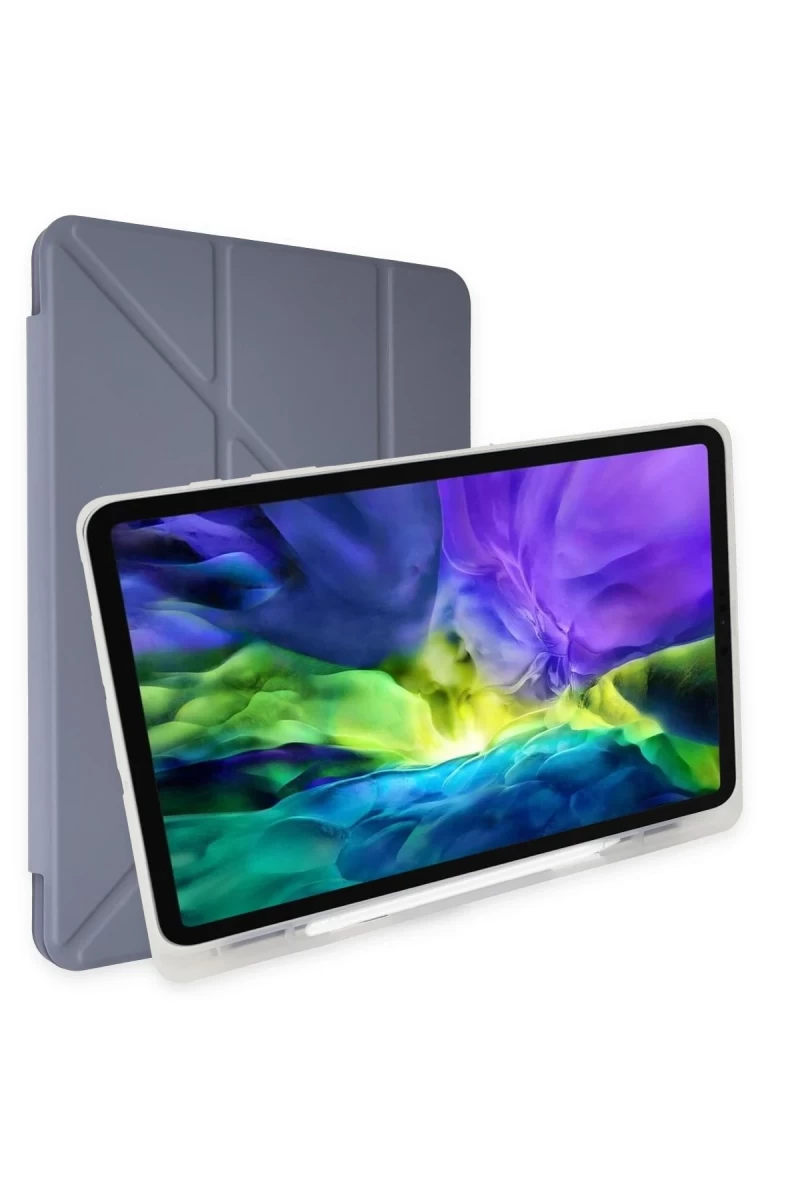 Samsung Galaxy P610 Tab S6 Lite 10.4 Kılıf Kalemlikli Mars Tablet Kılıfı - Lavender