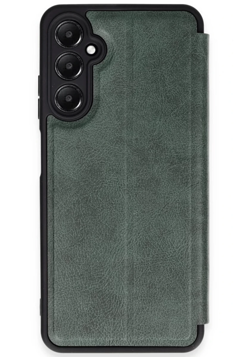 Samsung Galaxy A35 5G Uyumlu Kılıf Flip Cover - Koyu Yeşil