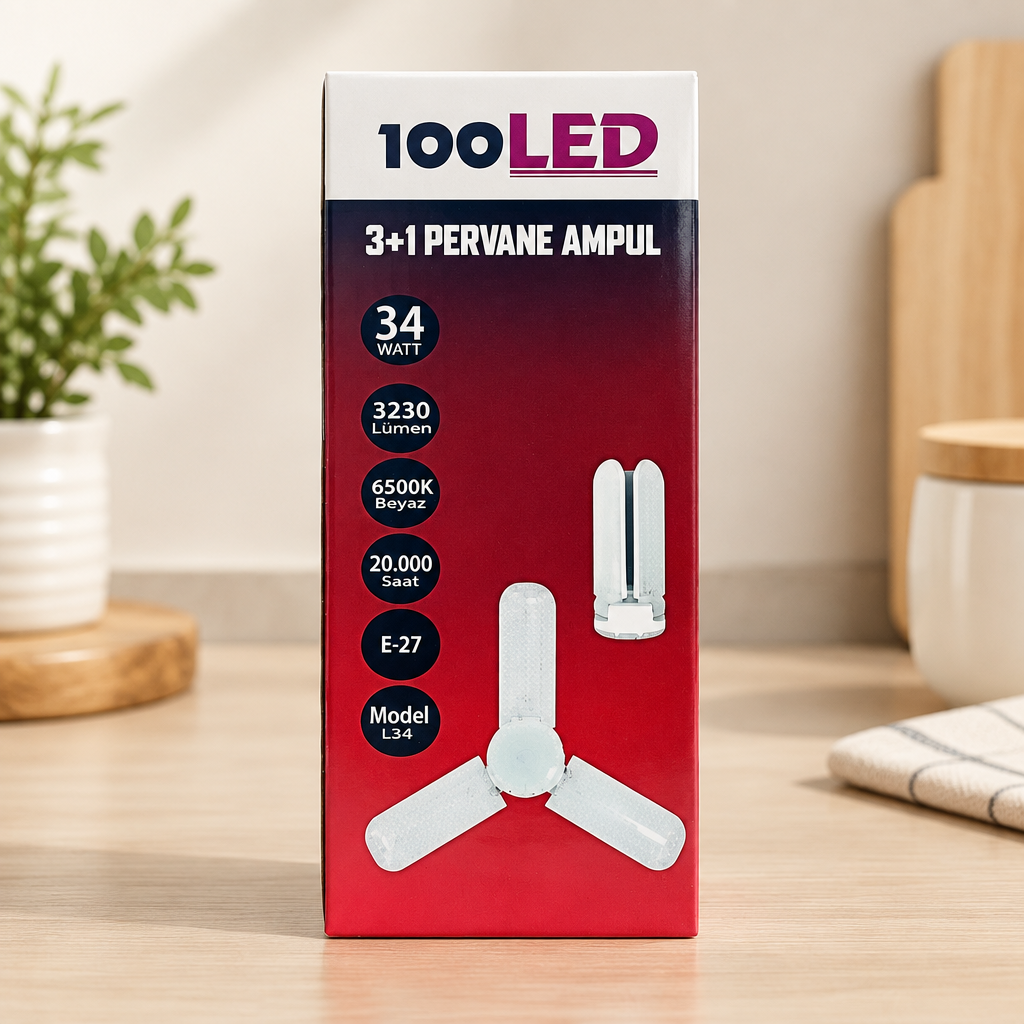 LED Pervane Ampul Jumbo 3+1