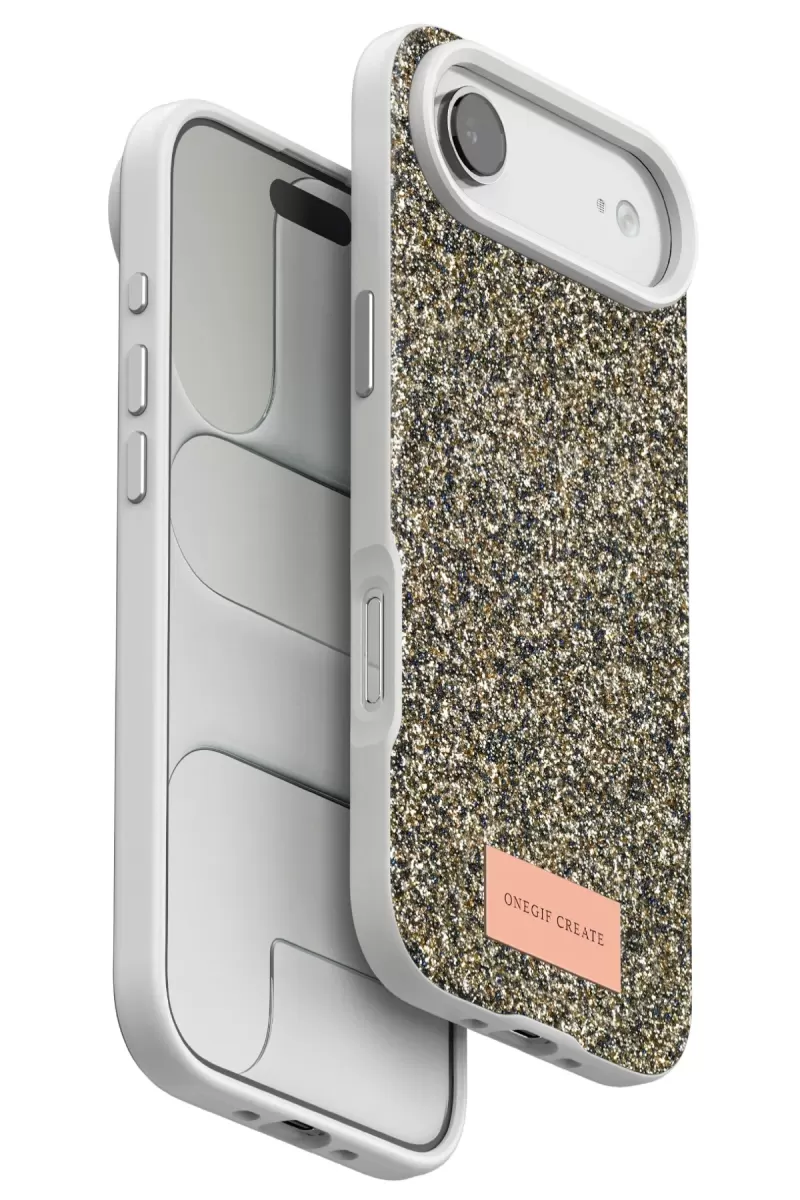 Onegif Apple iPhone 17 Uyumlu Air Uyumlu Bright Simli Kapak - Çöl Titanyum