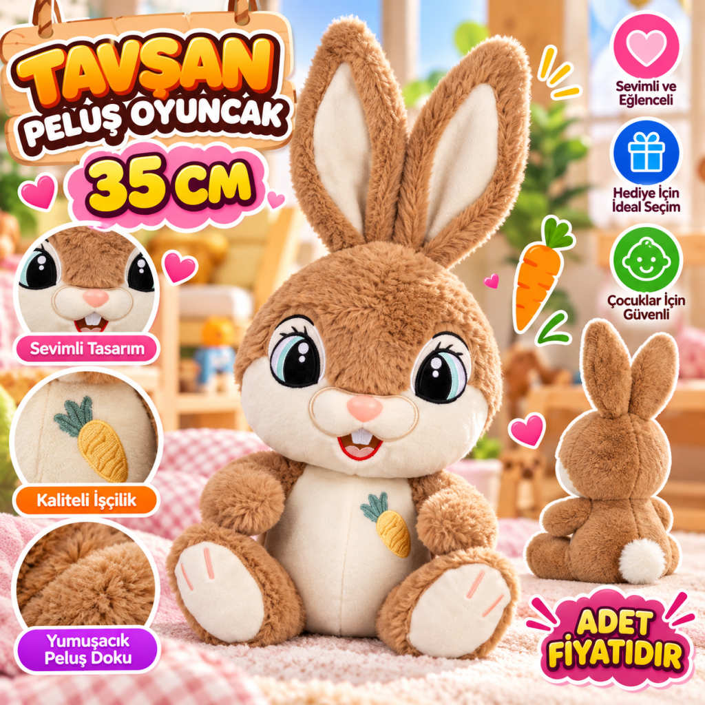 10012 TAVŞAN PELUŞ 35CM OYUNCAK PELUŞ