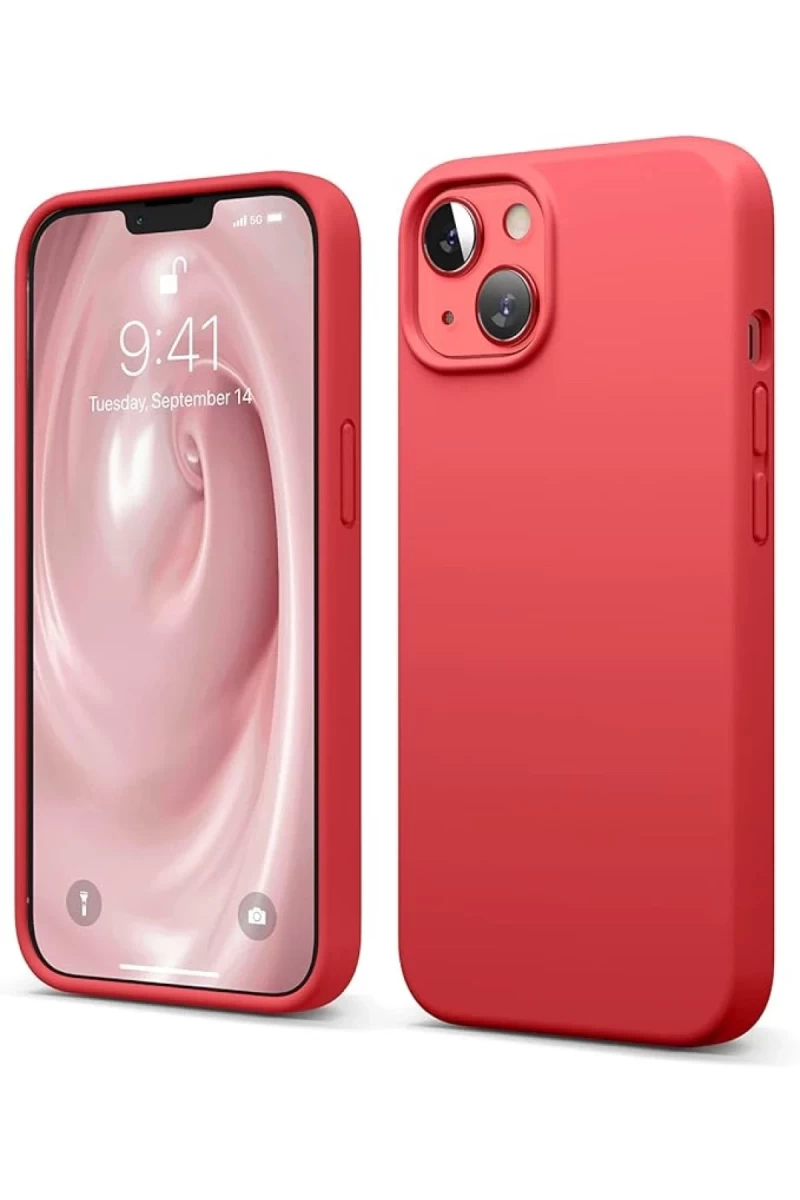 Apple iPhone 14 Uyumlu Kılıf First Silikon - Kırmızı