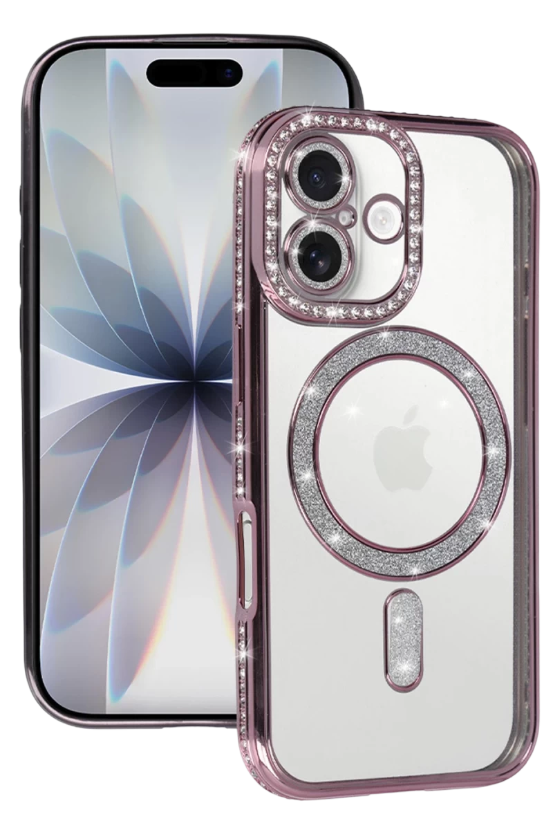Apple iPhone 17 Uyumlu Joke Simli Magneticsafe Kılıf - Pembe