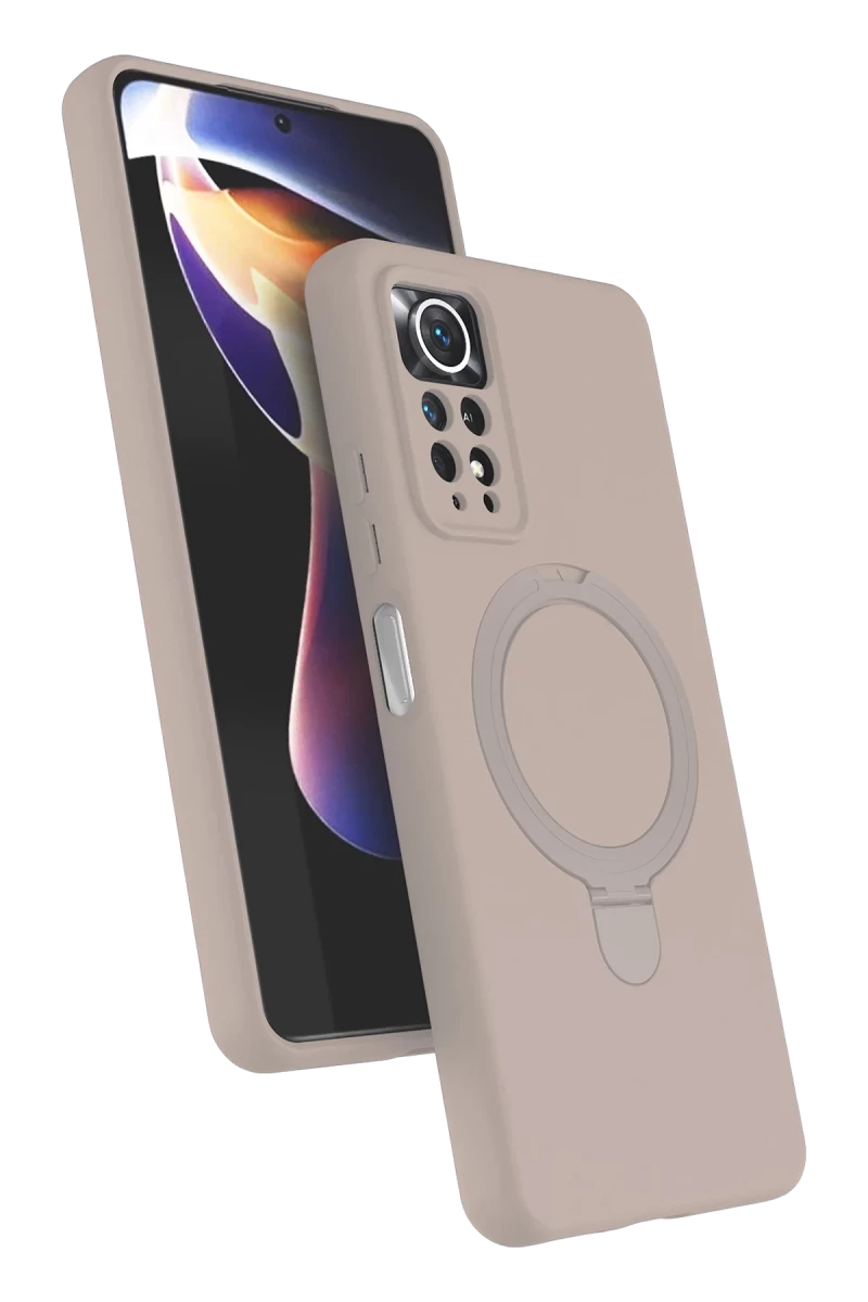 Xiaomi Redmi Note 12 Pro 4G Uyumlu Regal Magsafe Standlı Kapak - Çöl Titanyum