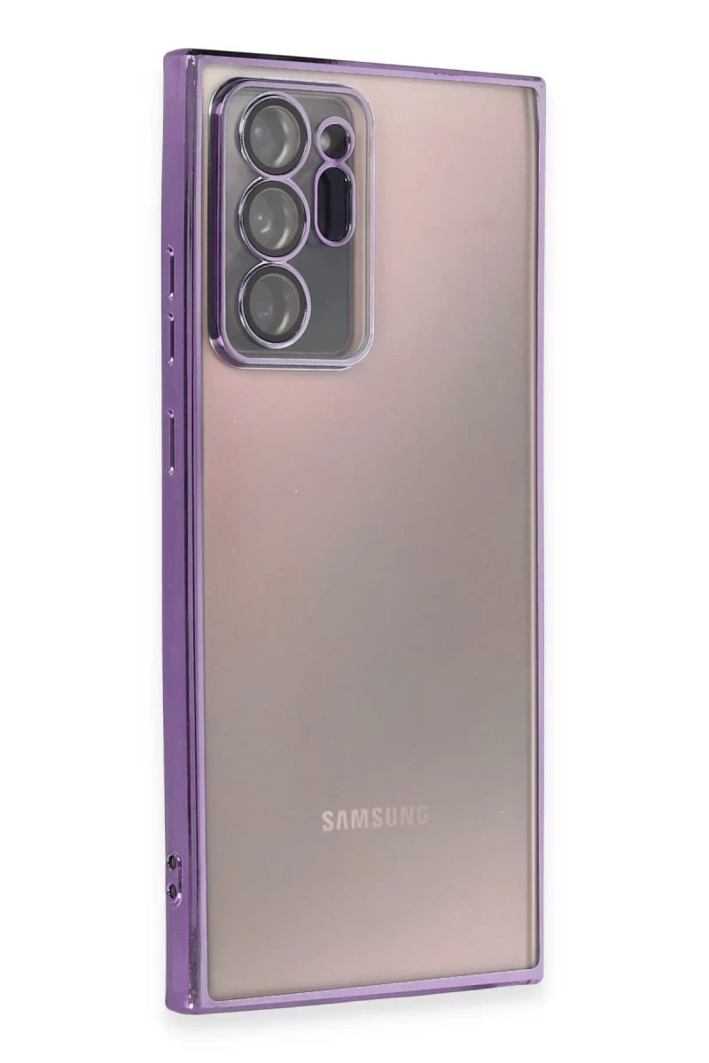 Samsung Galaxy Note 20 Ultra Uyumlu Kılıf Lensli Silikon - Mor
