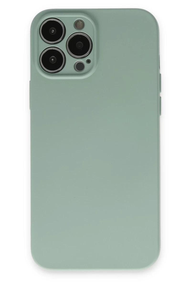 Apple iPhone 13 Pro Max Uyumlu Kılıf Nano içi Kadife Silikon - Su Yeşili