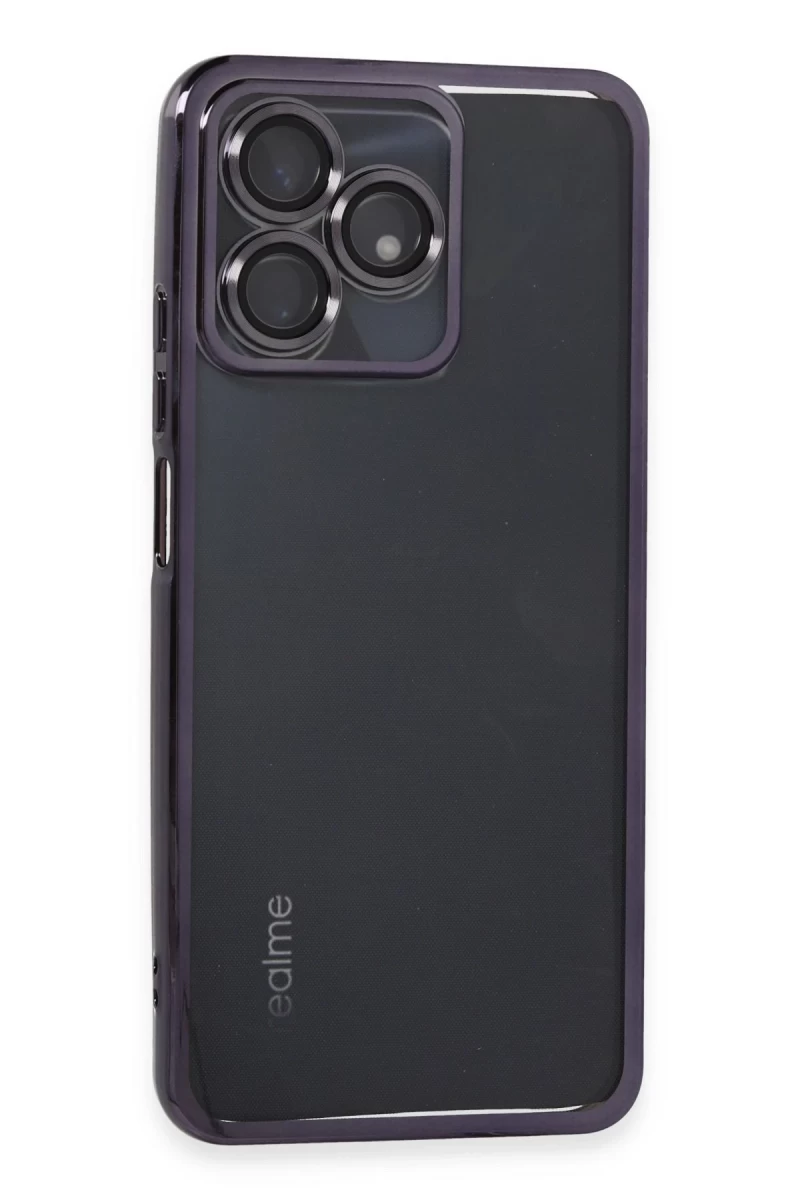 Realme C53 Uyumlu Kılıf Lensli Silikon - Mor