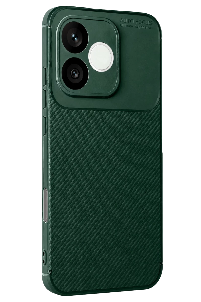 Huawei Honor 600 Lite Uyumlu Auto Focus Karbon Kapak - Koyu Yeşil