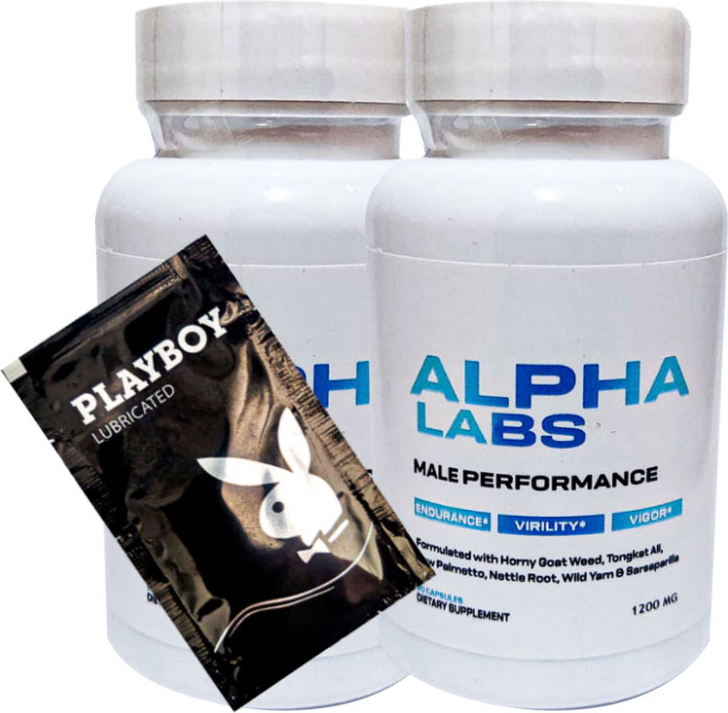 Playboy Jel + Alpha Labs Erkeklere Özel Destekleyici Takviye 60lı x 2 adet