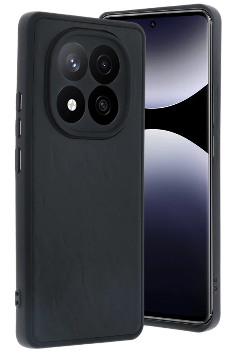 Xiaomi Redmi Note 14 Pro 4G Uyumlu Kılıf Aras Deri Kapak - Siyah