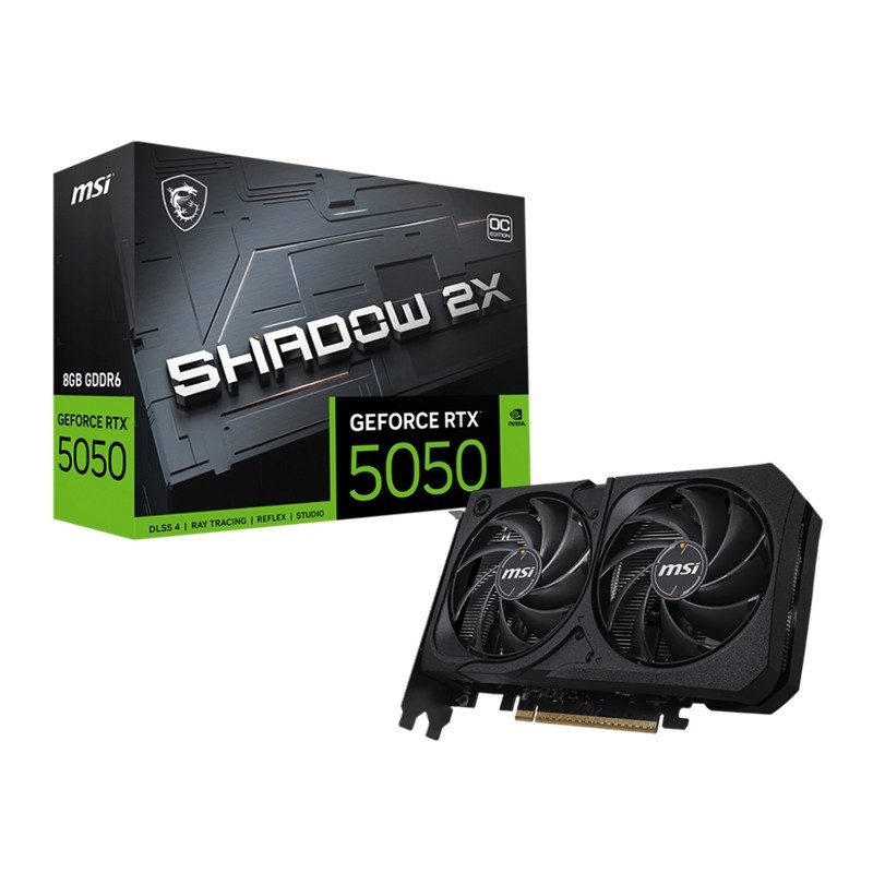 MSI GEFORCE RTX5050 8G SHADOW 2X OC 8GB GDDR6 128BIT 1XHDMI 3XDP EKRAN KARTI
