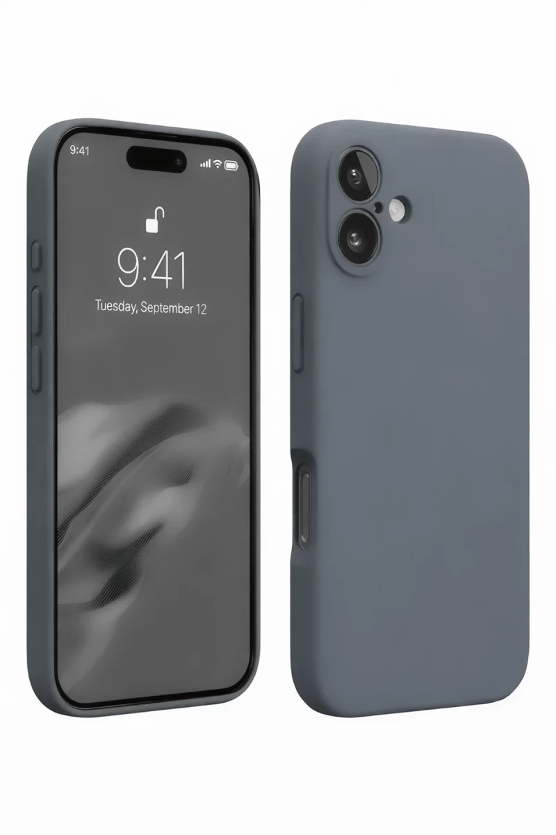 Apple iPhone 16 Plus Uyumlu Kılıf Nano içi Kadife Silikon - Gri