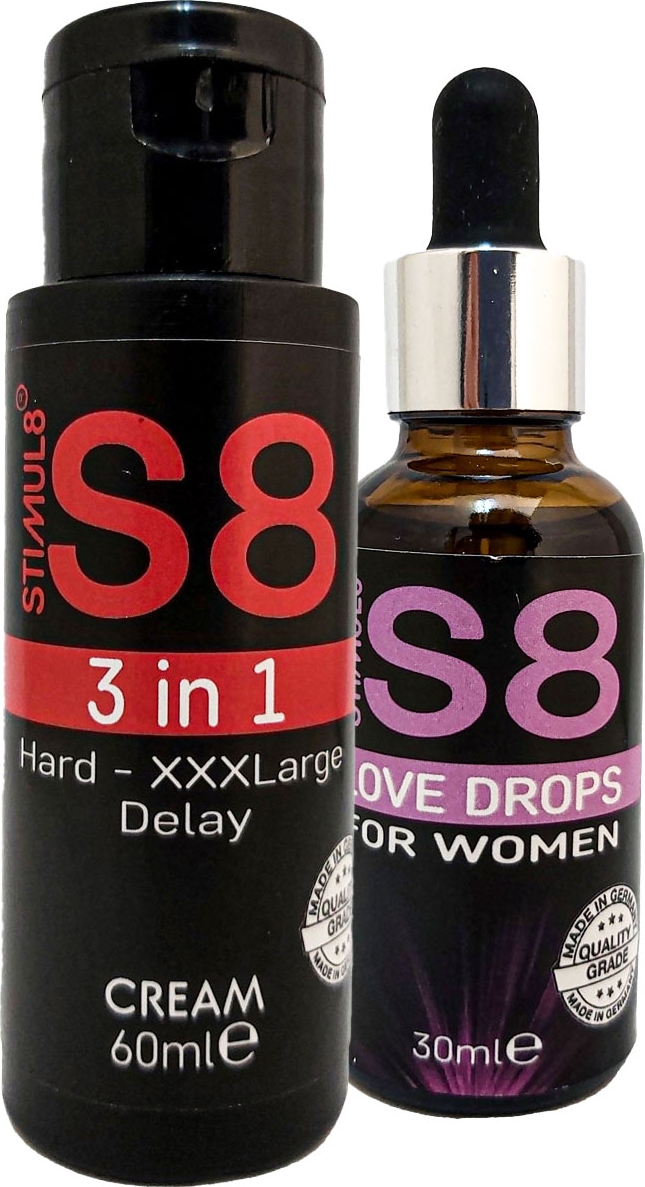 Stımul8 (S8) 3x Etki Erkekşekillenme Kremi + Extradestek 30 ml Kadındamla