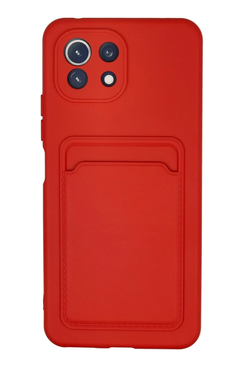 Xiaomi Mİ 11 Lite Uyumlu Kılıf Kelvin Kartvizitli Silikon - Kırmızı