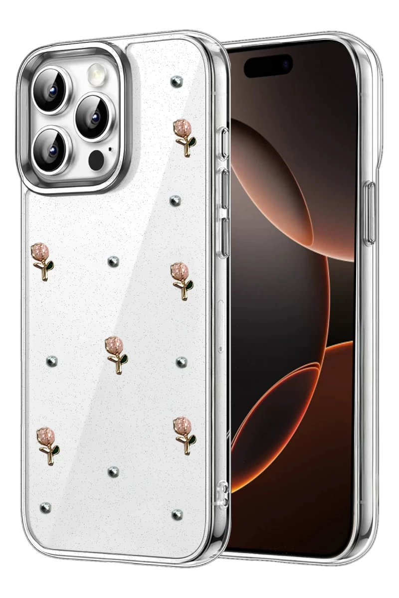 Apple iPhone 15 Pro Uyumlu Fiyonk Desenli Kapak - Desen 6