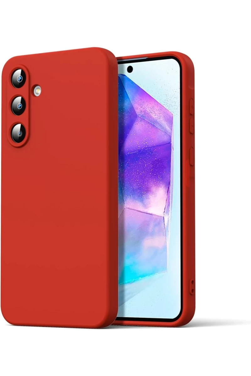 Samsung Galaxy A16 5G Uyumlu Kılıf Nano içi Kadife Silikon - Kırmızı