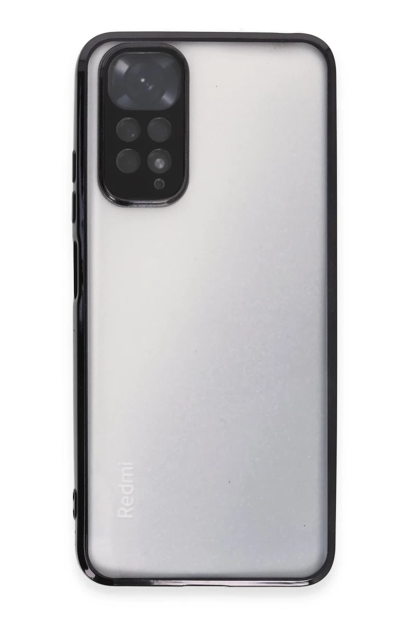 Xiaomi Redmi Note 11 Uyumlu Kılıf Lensli Silikon - Siyah