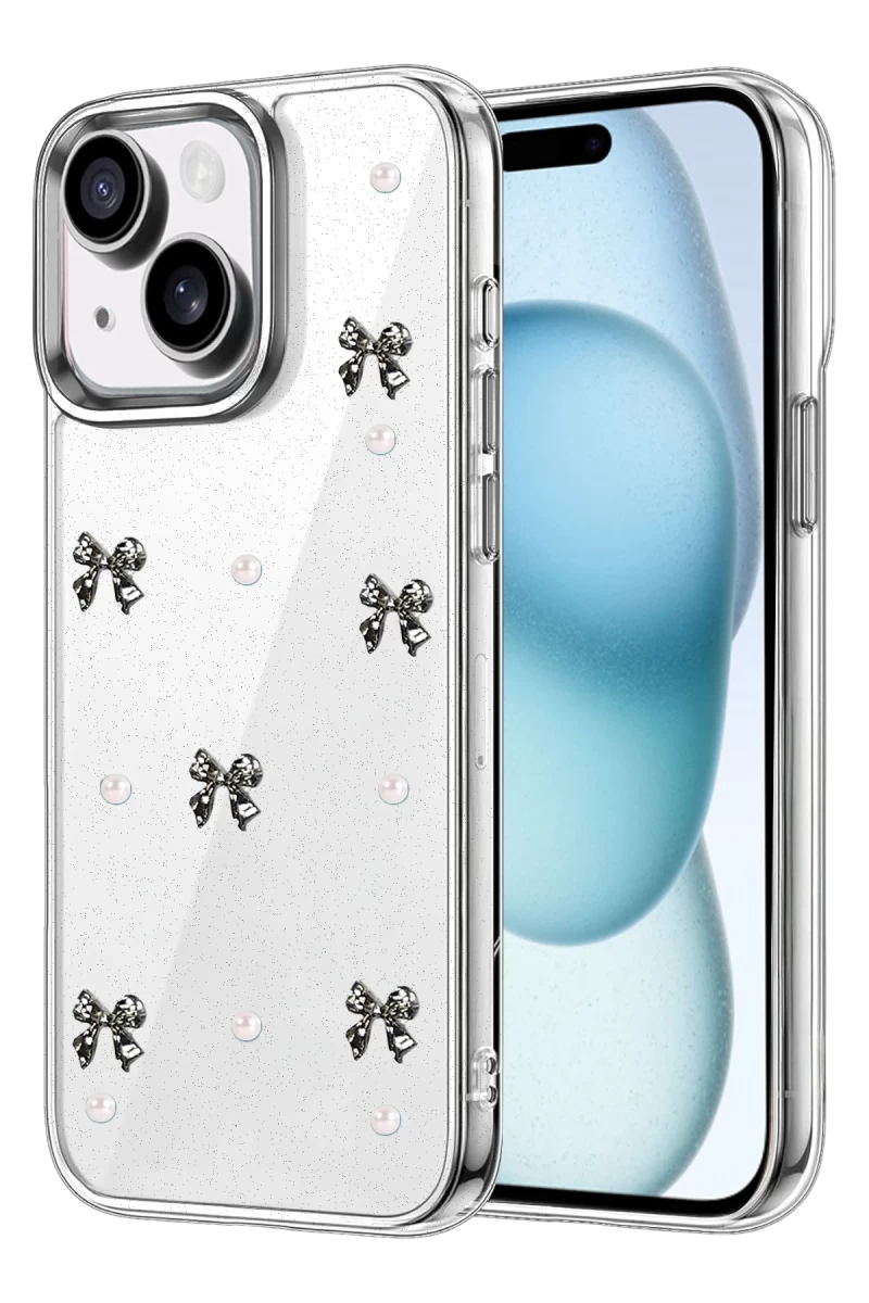 Apple iPhone 15 Uyumlu Fiyonk Desenli Kapak - Desen 8