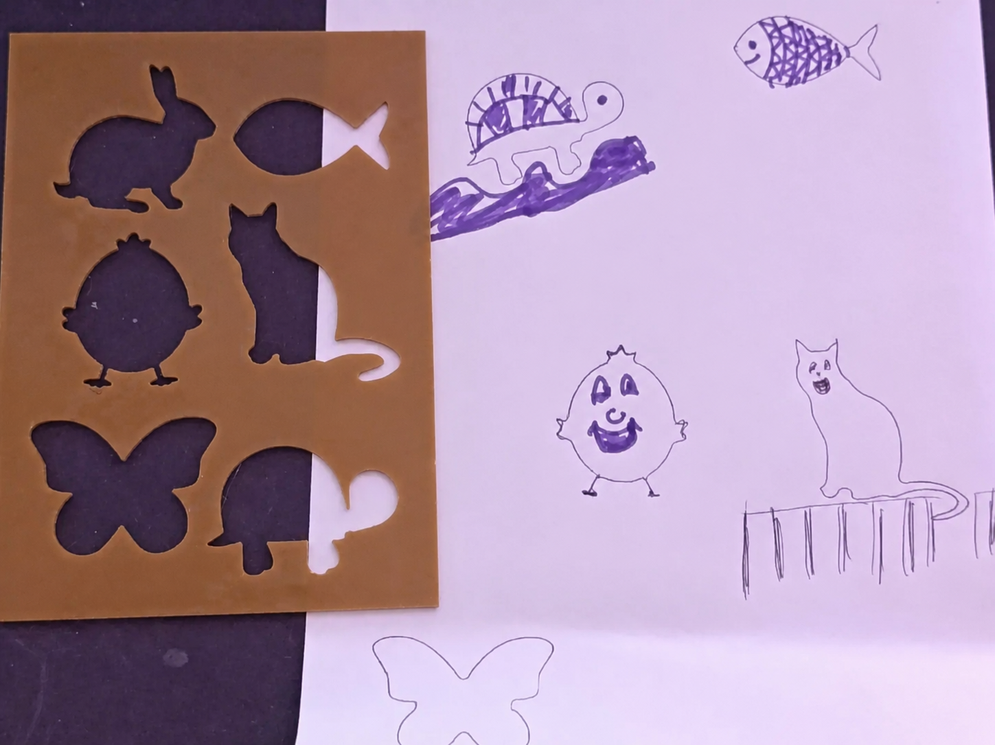 3D Baskı Hayvan Figürleri Çizim Şablonu - Çoklu Desen Kalıbı - Kahverengi