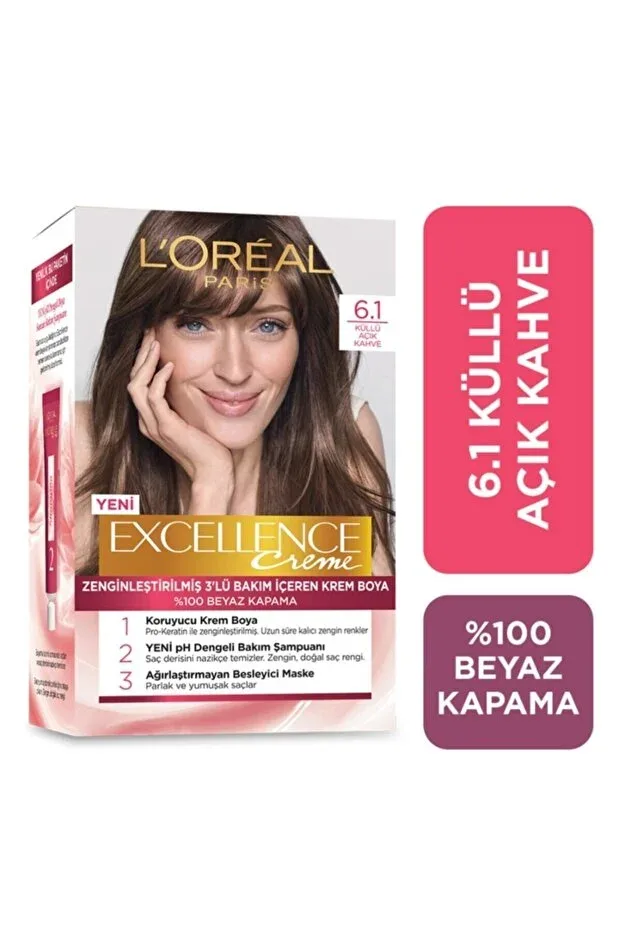 Excellence Saç Boyası - Küllü Açık Kahve 6.1