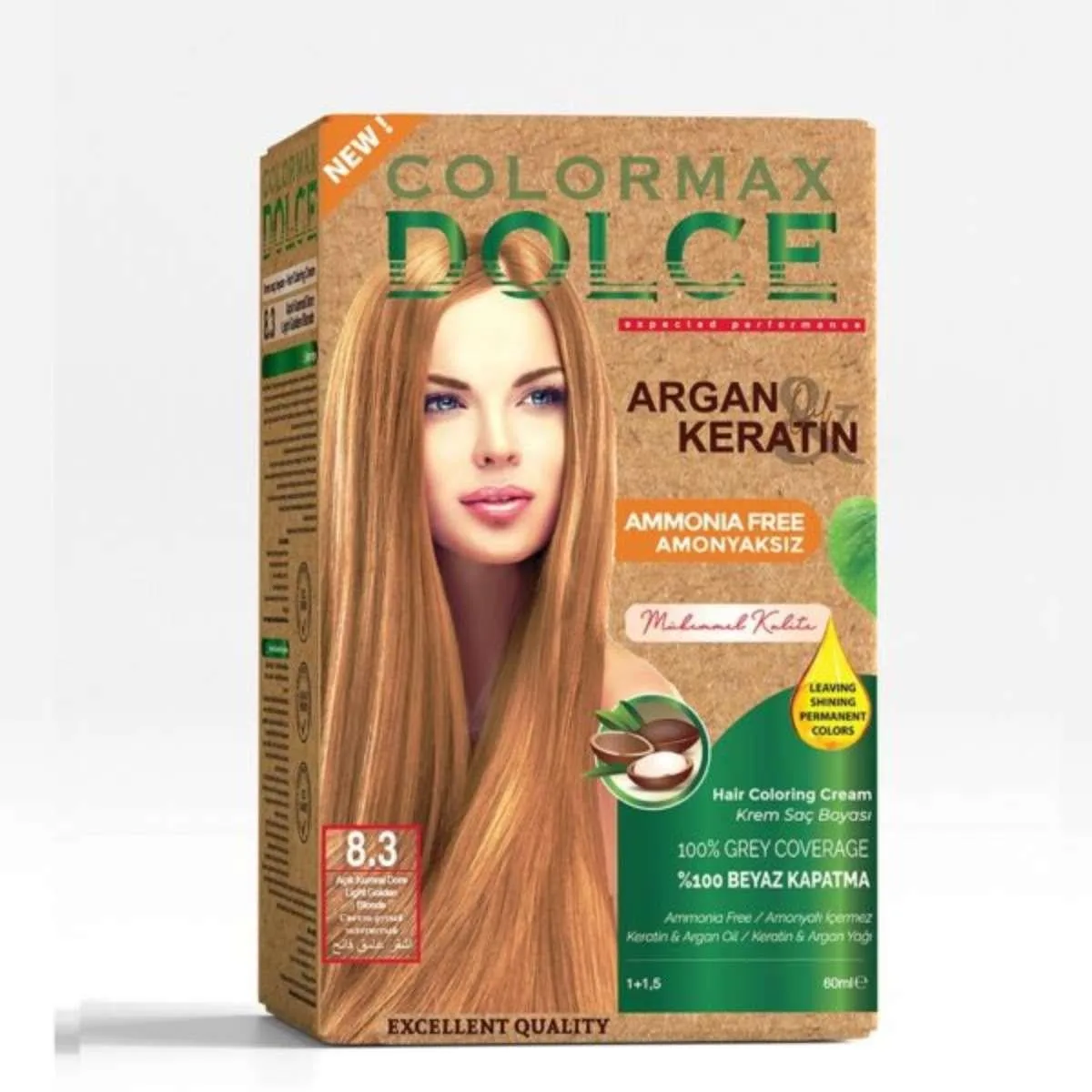 Dolce Amonyaksız, Doğal Set Boya - 8.3 Açık Kumral Dore