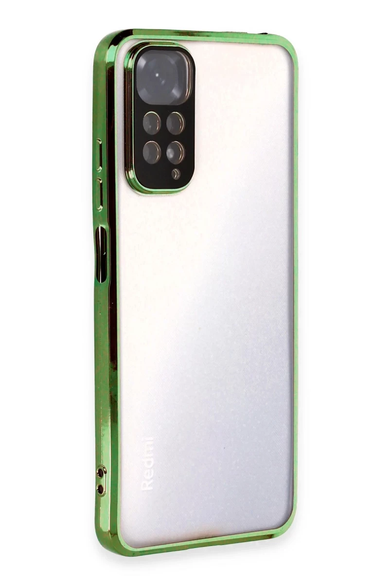 Xiaomi Redmi Note 11 Uyumlu Kılıf Lensli Silikon - Yeşil