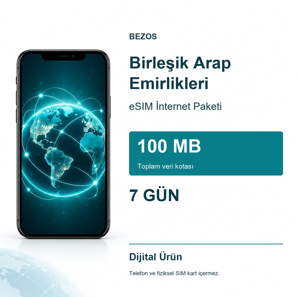 Birleşik Arap Emirlikleri eSIM İnternet Paketi 100 MB 7 Gün
